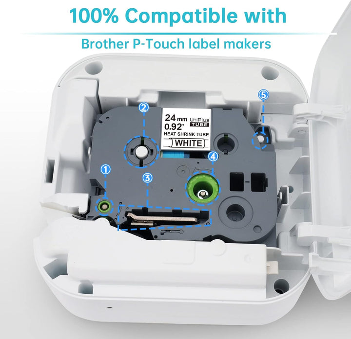 UniPlus 3x Schrumpfetikett Kompatibel mit Brother P-Touch Schrumpfschlauch 23,6mm HSc-251 Hse-251 Hs