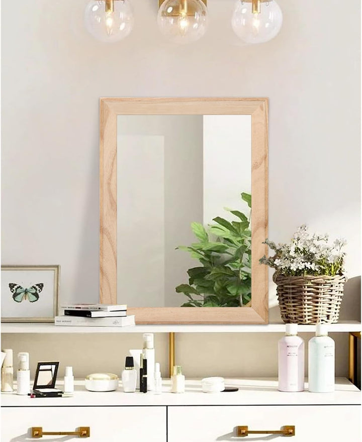 AAZZKANG Spiegel Wand Rustikaler Holzrahmen Vintage Spiegel 50x40cm Badezimmer Schlafzimmer Dekorati