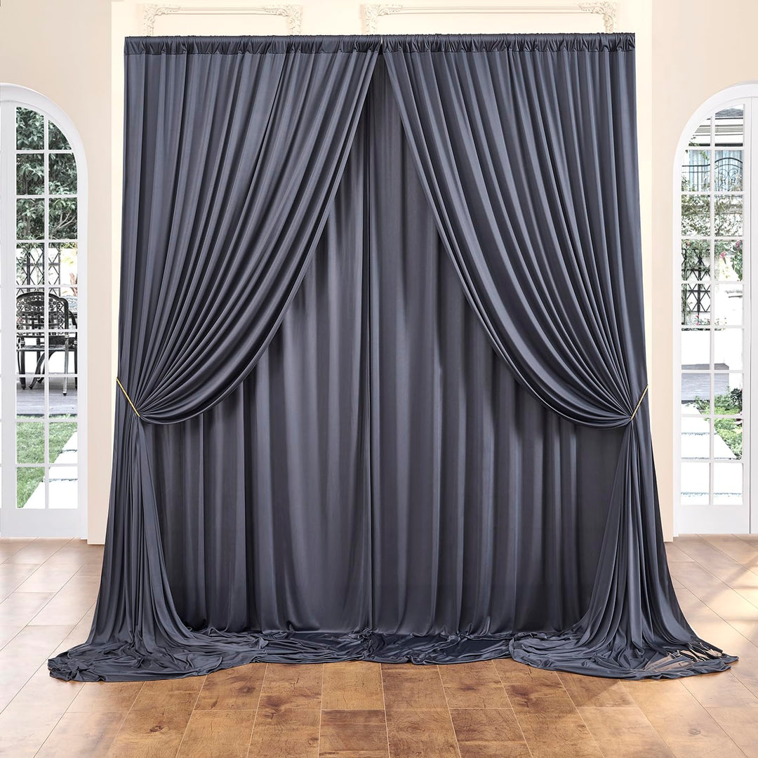3x3 m Anthrazit Vorhang für Kulissen, Party-Hintergrund Vorhang Anthrazit Hochzeit Hintergrund, Poly
