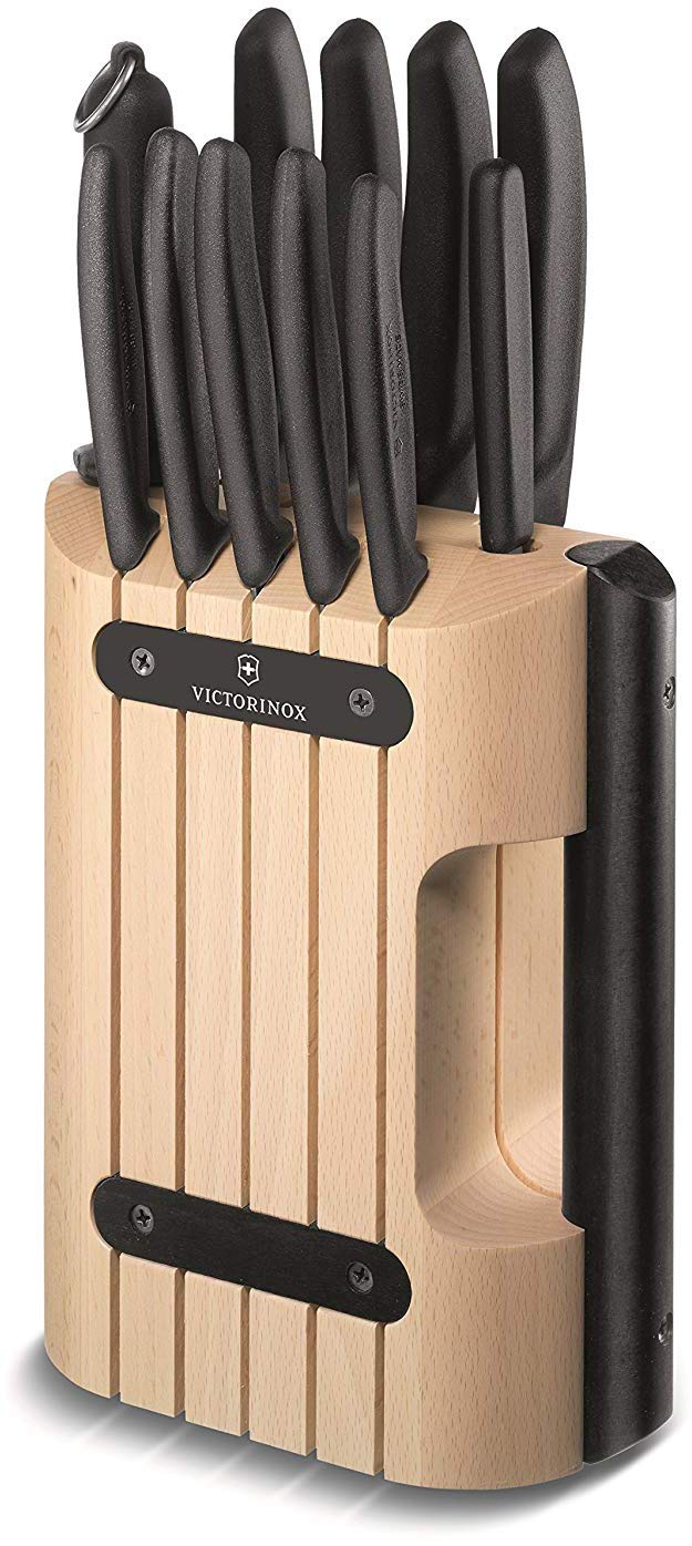 Victorinox Profi Messerblock ohne Inhalt, Kompakt, Platz für 6 Messer, Messer-Aufbewahrung, aus Holz