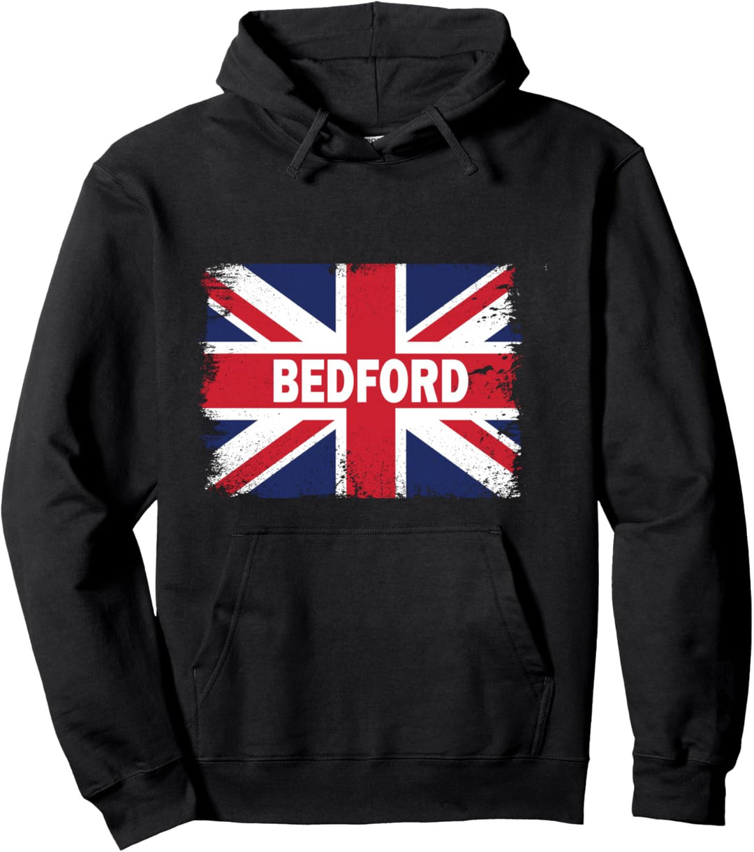 Bedford - England Stadt mit Vereinigtes Königreich Flagge Pullover Hoodie