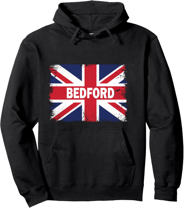 Bedford - England Stadt mit Vereinigtes Königreich Flagge Pullover Hoodie