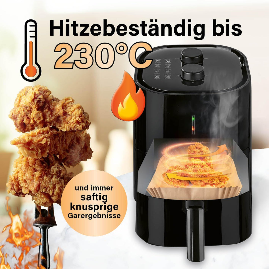 GOURMETmaxx Backpapier für Heissluftfritteuse 5 bis 8 Liter | Backpapierschale antihaftbeschichtet &amp;