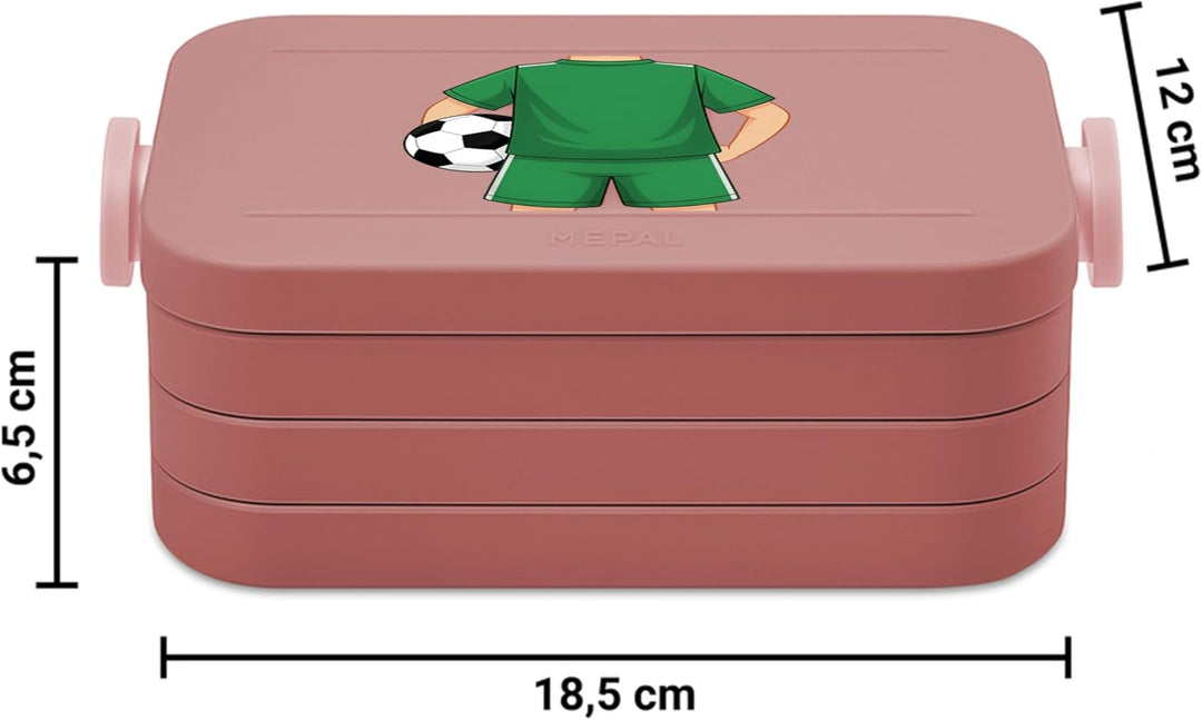 printplanet® Personalisierbare Brotdose „Layout Trikot Grün“ – Lunchbox/Bento Box von Mepal – mit ei