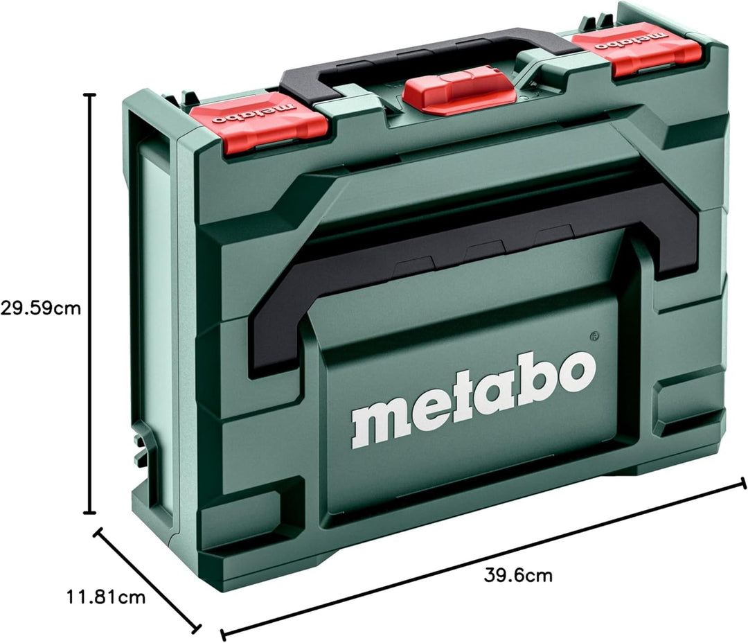 metabo metaBOX 118 für BS/SB, 12V - Robuster Werkzeugkoffer, stapelbar, wasserfest, 125 kg Traglast,
