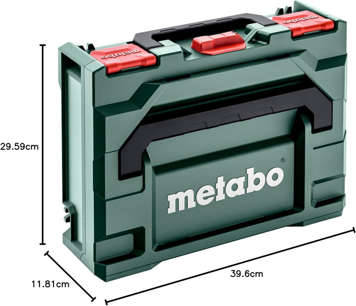 metabo metaBOX 118 für BS/SB, 12V - Robuster Werkzeugkoffer, stapelbar, wasserfest, 125 kg Traglast,