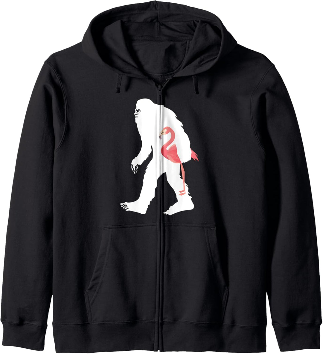 Bigfoot trägt ein Flamingo-Humorgeschenk Kapuzenjacke