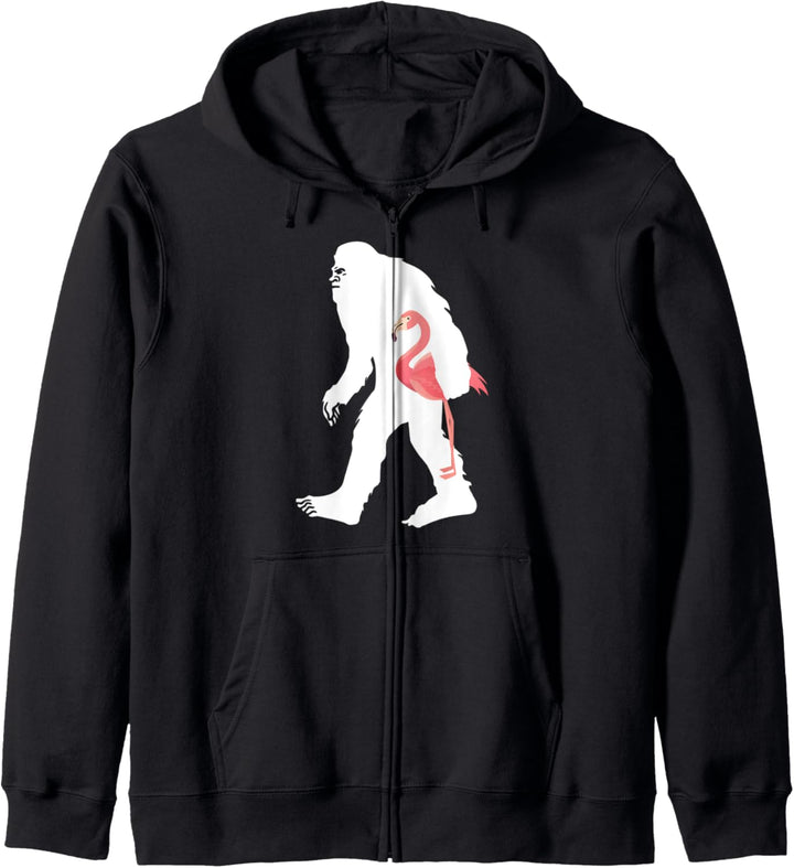 Bigfoot trägt ein Flamingo-Humorgeschenk Kapuzenjacke