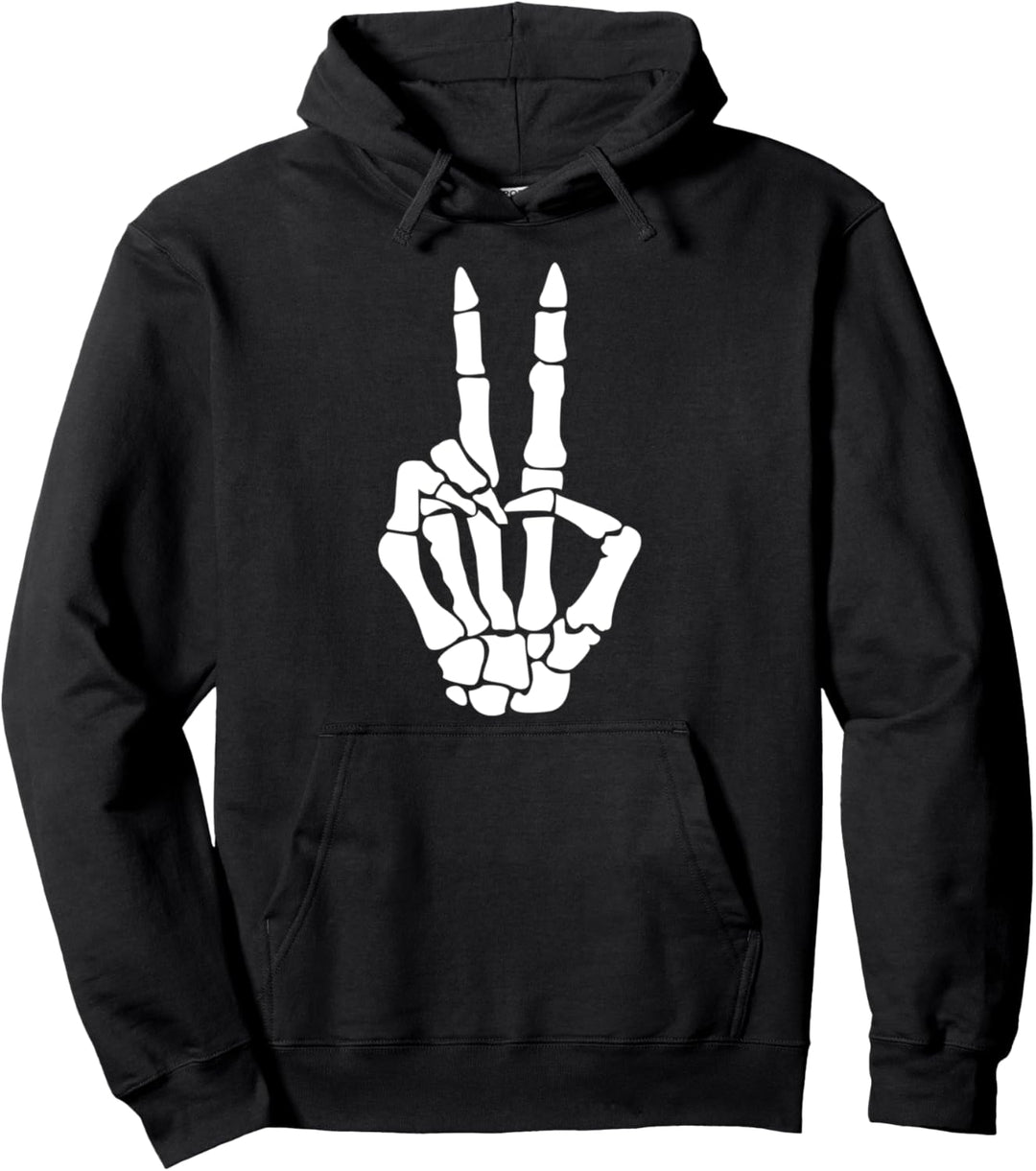 Schädel Skelett Friedenszeichen Geburtstagsgeschenk Pullover Hoodie
