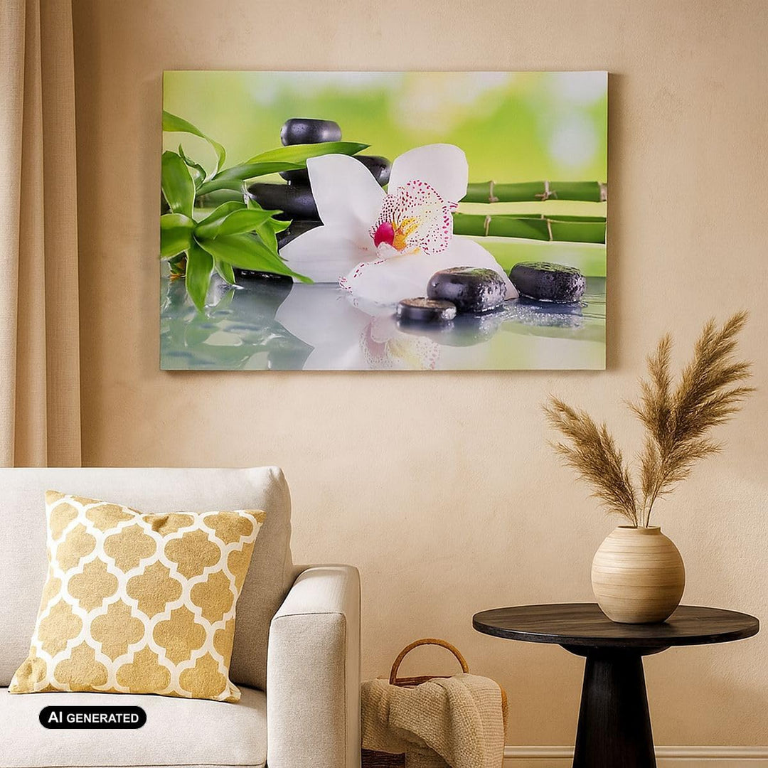 Bilder auf Leinwand 100x70cm Leinwandbild mit Rahmen blume orchidee Gross Wanddeko Bild Schlafzimmer