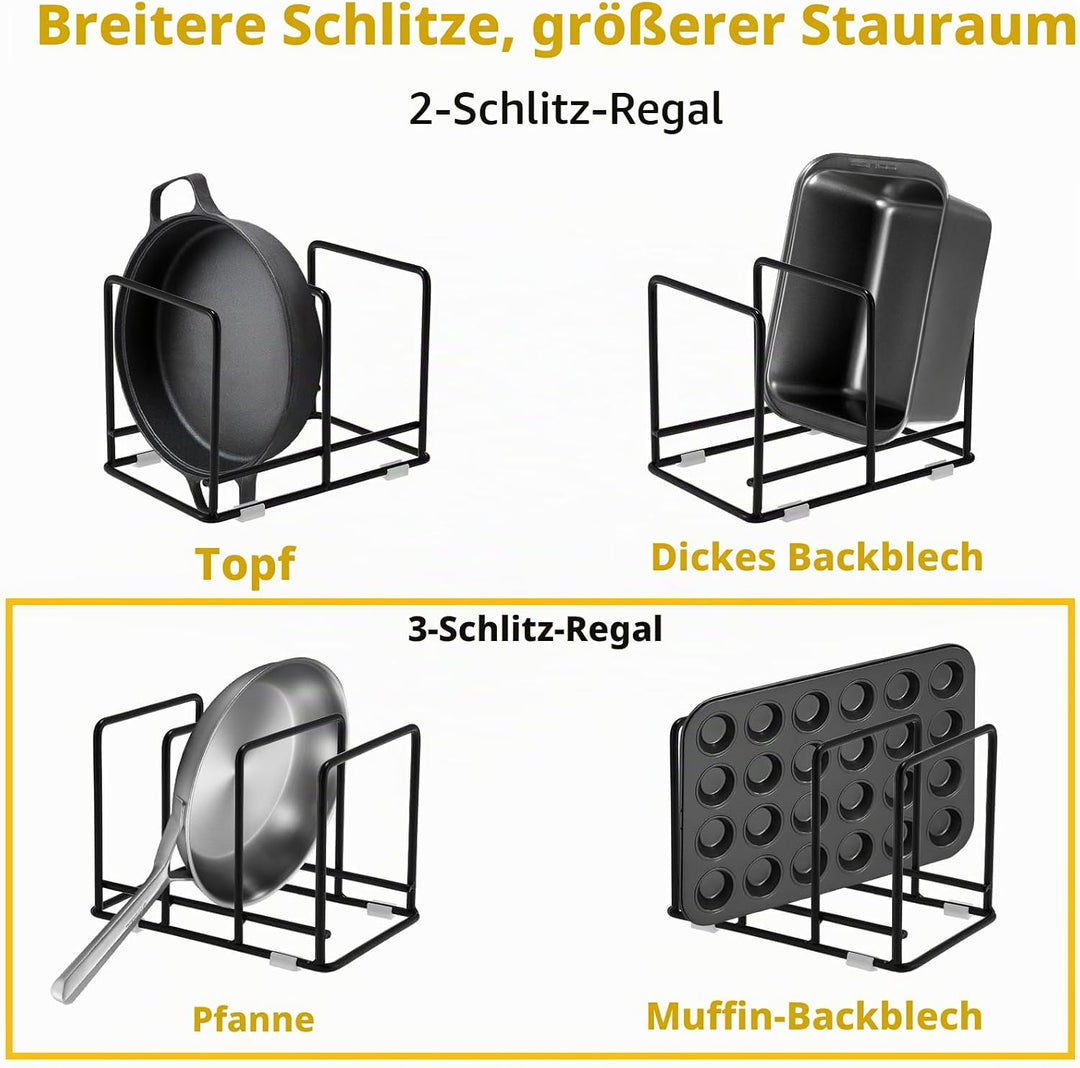 2 Packungen Töpfe und Pfannen Organizer Topfdeckelhalter für Schränke Verbessert Pfannenhalter Kitch