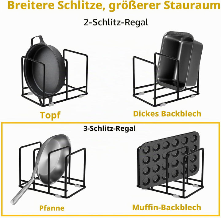 2 Packungen Töpfe und Pfannen Organizer Topfdeckelhalter für Schränke Verbessert Pfannenhalter Kitch