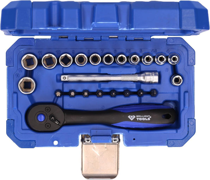 BRILLIANT TOOLS BT020023 1/4" Steckschlüssel-Satz, 23-tlg [Powered by KS TOOLS] 23-tlg., 23-tlg.