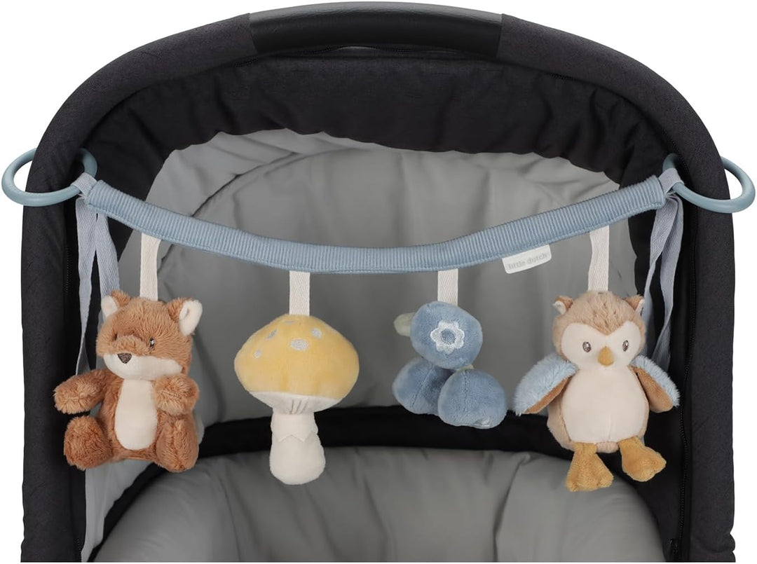 Little Dutch Kinderwagenkette mit Figuren Spielzeug für Baby Fuchs blau - Forest Friends