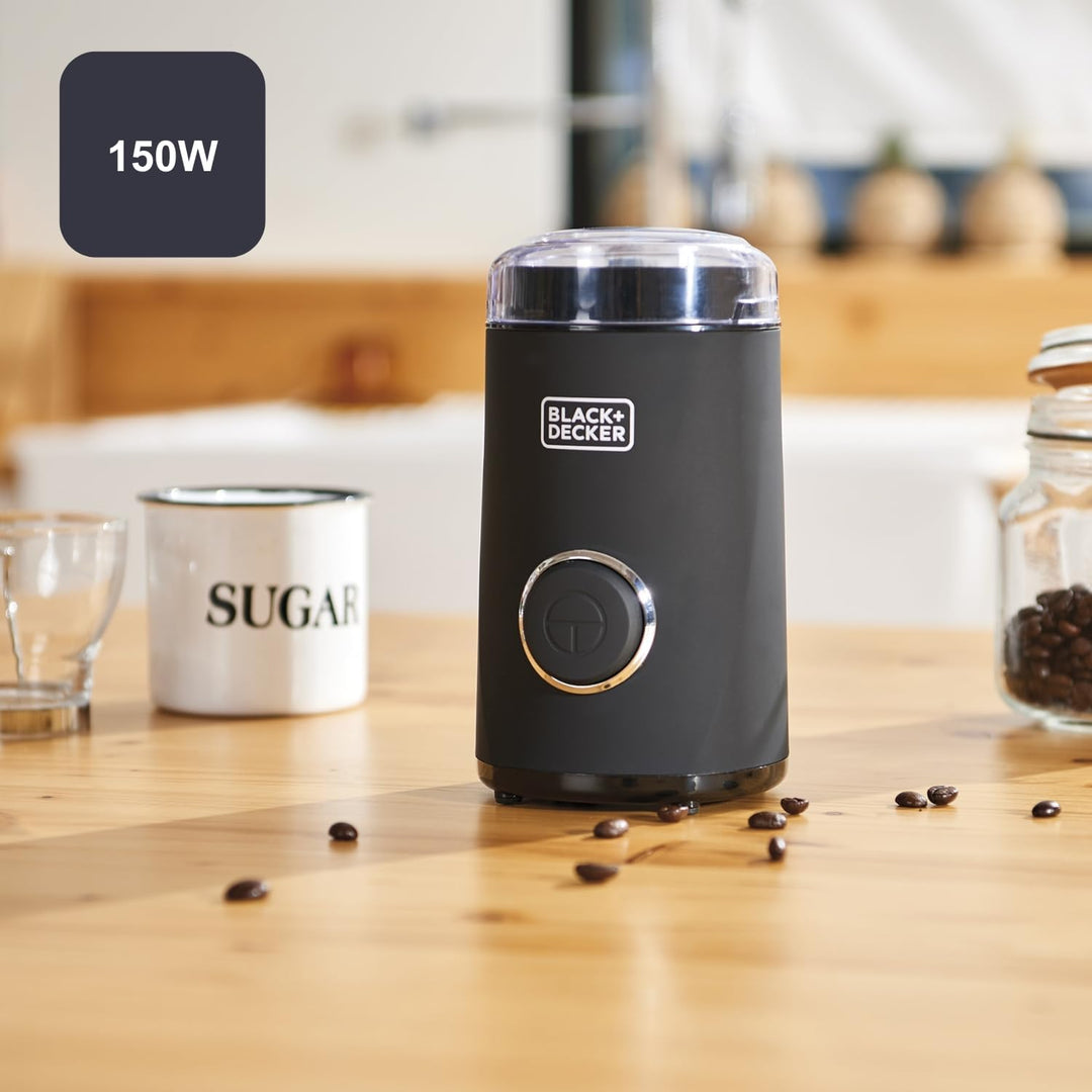Black + Decker BXCG150E - Elektrische Mühle für Kaffee, Nüsse, Gewürze, Samen. Schnell, 150W, 50g, B