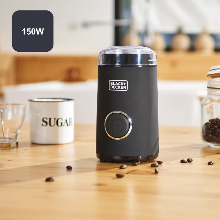 Black + Decker BXCG150E - Elektrische Mühle für Kaffee, Nüsse, Gewürze, Samen. Schnell, 150W, 50g, B