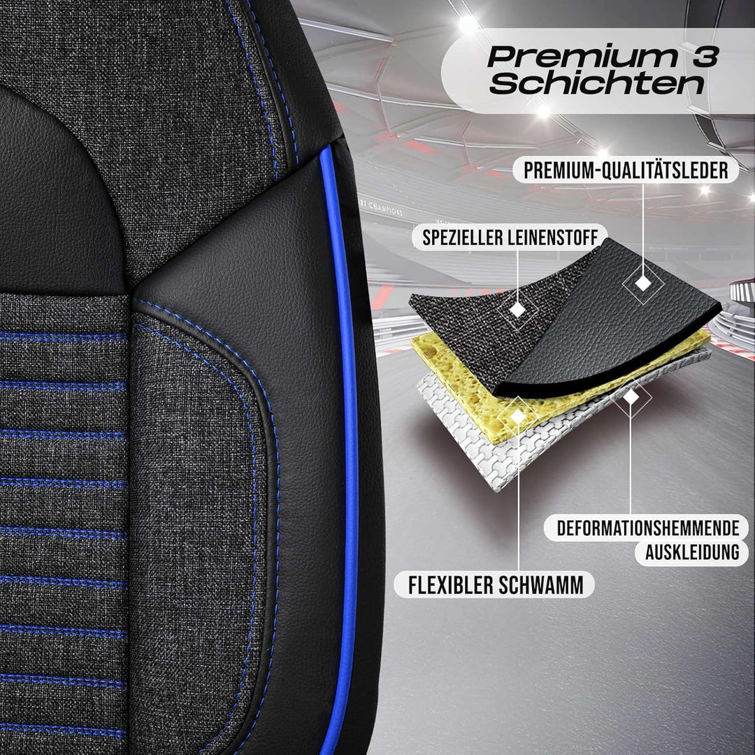 Wohnmobil Sitzbezüge kompatibel mit FIAT Ducato, Citroën Jumper, Peugeot Boxer - Schonbezüge Set aus