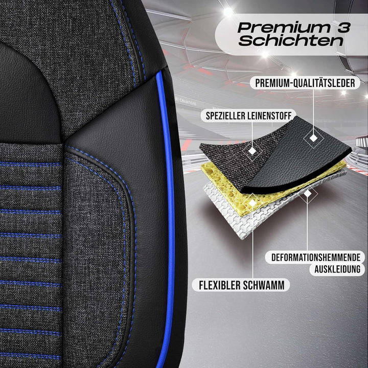 Wohnmobil Sitzbezüge kompatibel mit FIAT Ducato, Citroën Jumper, Peugeot Boxer - Schonbezüge Set aus
