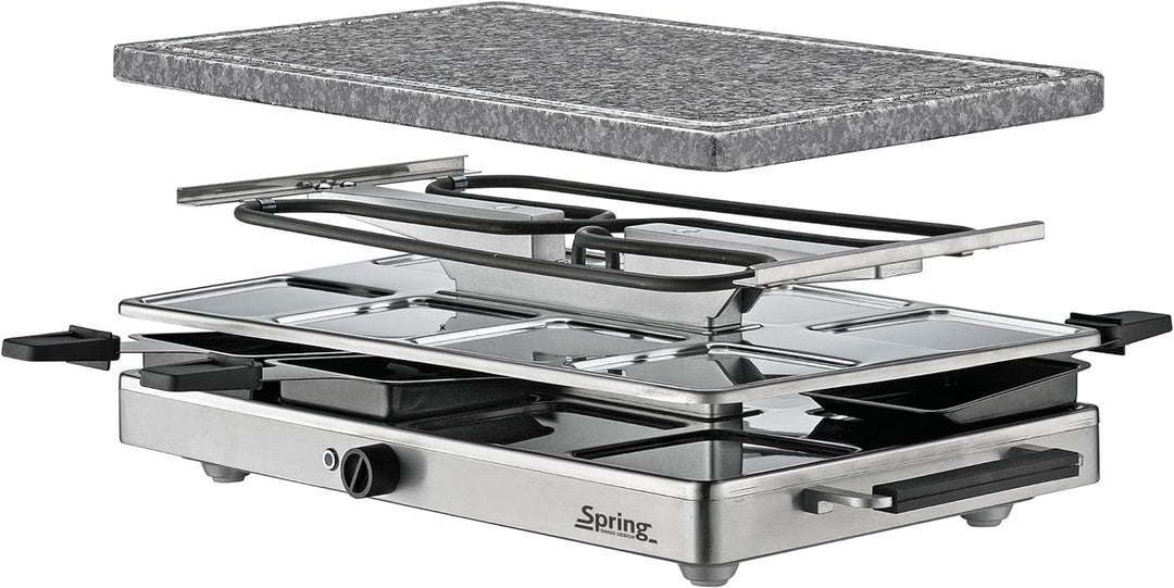 Spring Raclette mit Alugrillplatte-KP3267410001 Raclette mit Granitstein Grau one