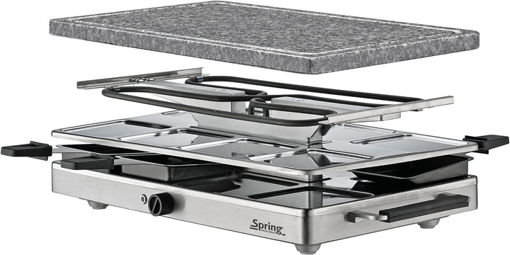 Spring Raclette mit Alugrillplatte-KP3267410001 Raclette mit Granitstein Grau one