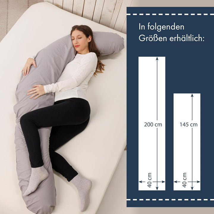 Moon - Seitenschläferkissen mit Viscoschaum Flocken - extra fest mit 2400g - mit Memory-Effekt - 95°