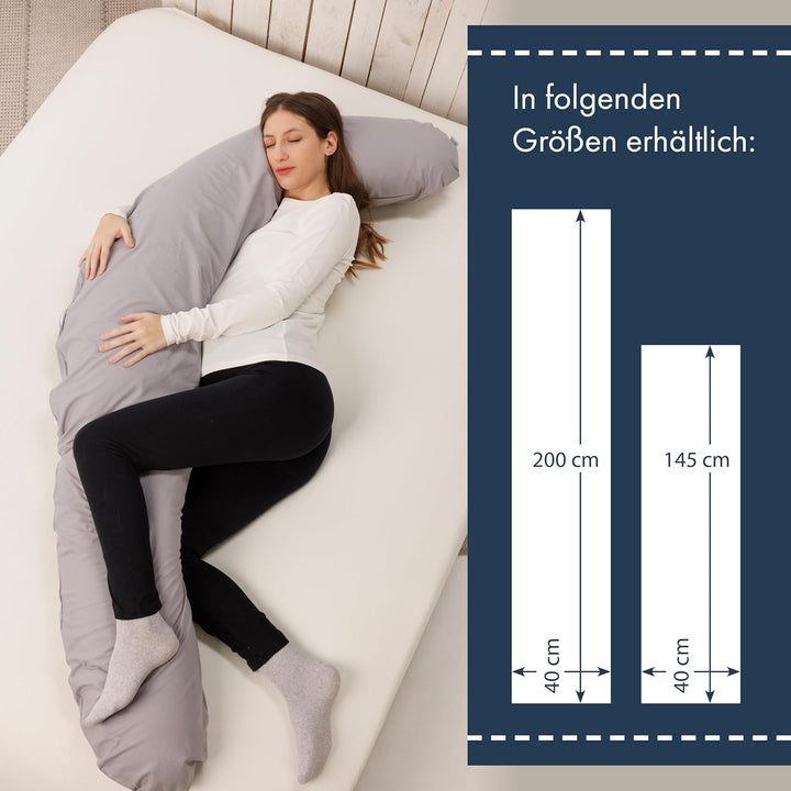 Moon - Seitenschläferkissen mit Viscoschaum Flocken - extra fest mit 1500g - mit Memory-Effekt - 95°