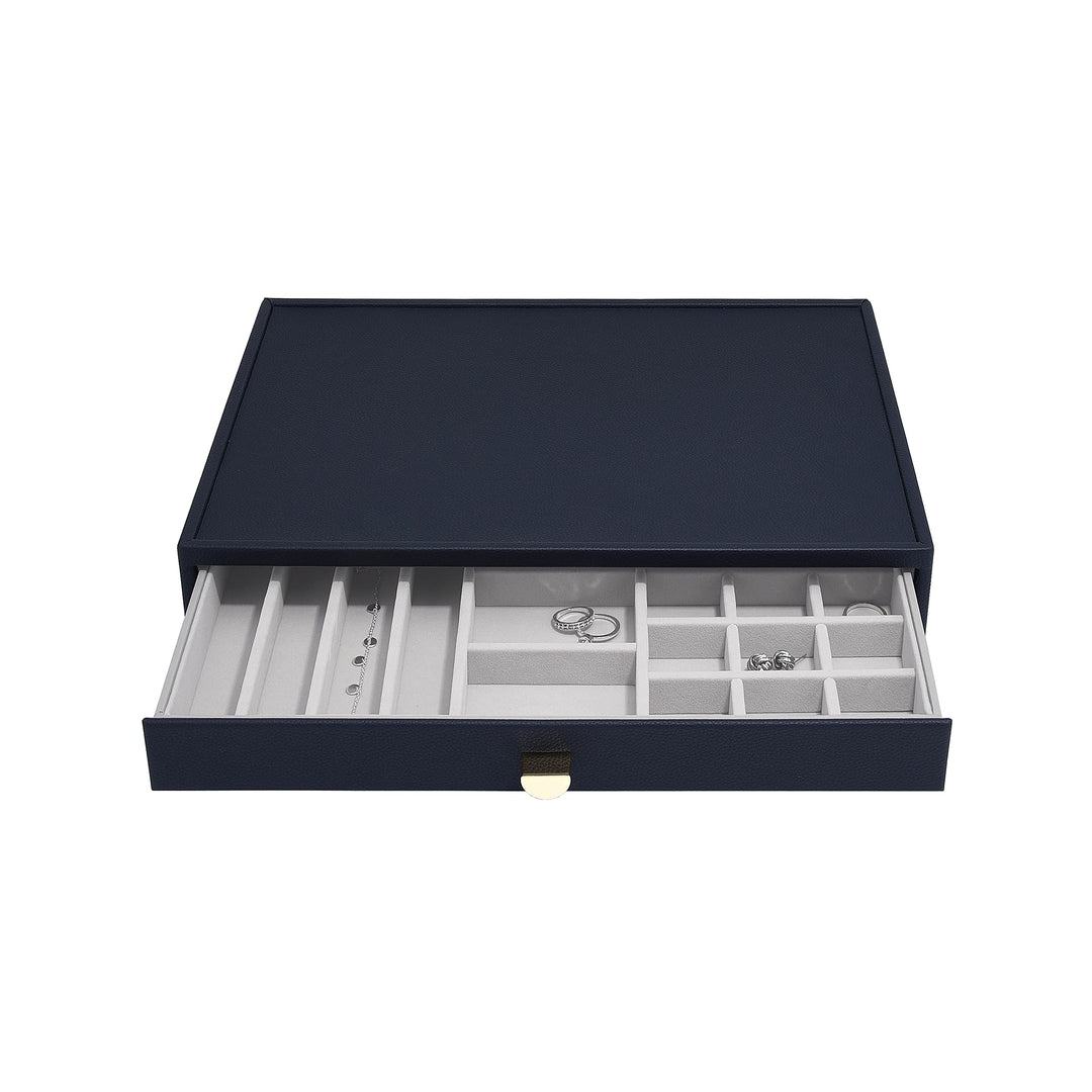 Stackers Navy Pebble Supersize All In One Jewellery Drawer Layer, Navy