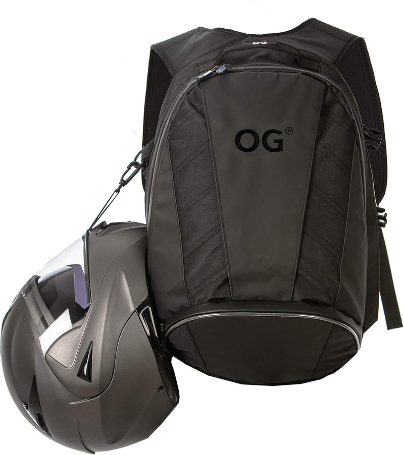 OG Original EZ-RiderPRO Motorrad Rucksack Schwarz Erweiterbar 28-35L, Motorradhelm-Tasche, Helm-Trag