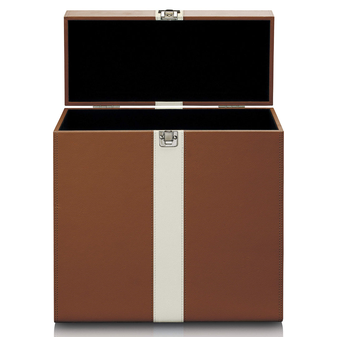 Lenco Classic Phono TTA-301 Aufbewahrungskoffer für 30 Schallplatten mit Tragegriff und Metallkoffer