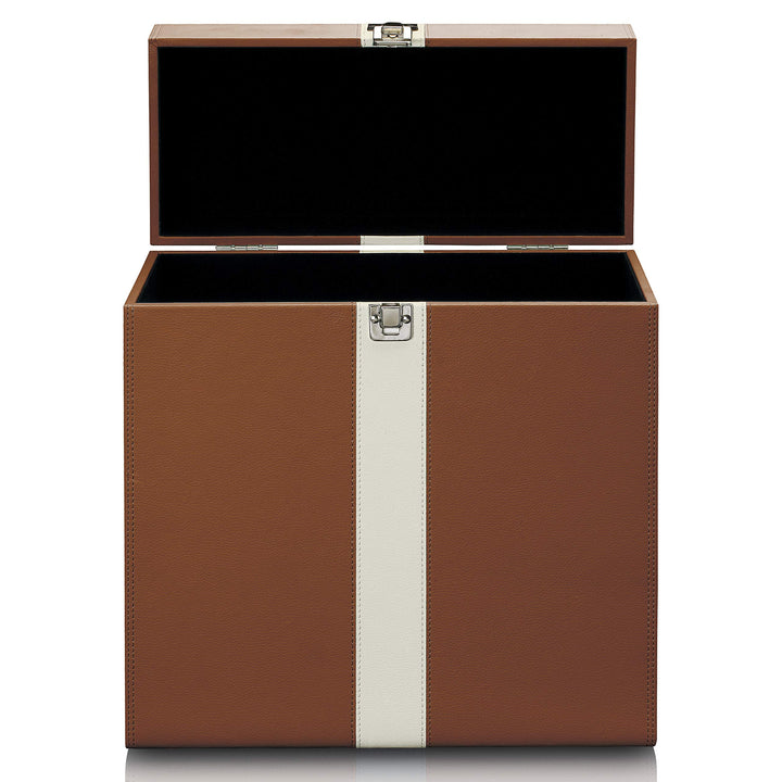 Lenco Classic Phono TTA-301 Aufbewahrungskoffer für 30 Schallplatten mit Tragegriff und Metallkoffer