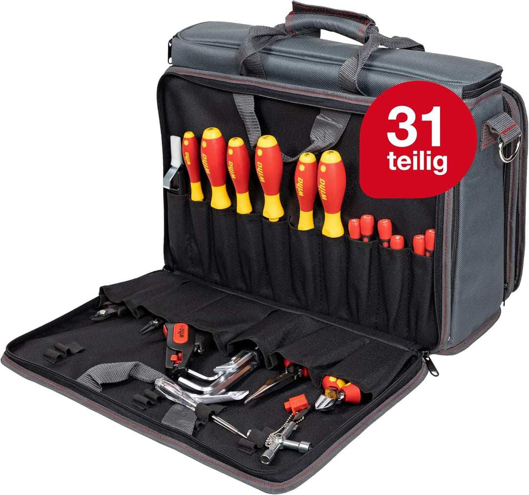 Wiha Werkzeug Set Service-Techniker 30-tlg. inkl. Tasche I Werkzeugsatz für Elektriker I VDE (43879)
