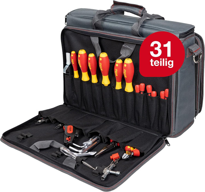 Wiha Werkzeug Set Service-Techniker 30-tlg. inkl. Tasche I Werkzeugsatz für Elektriker I VDE (43879)