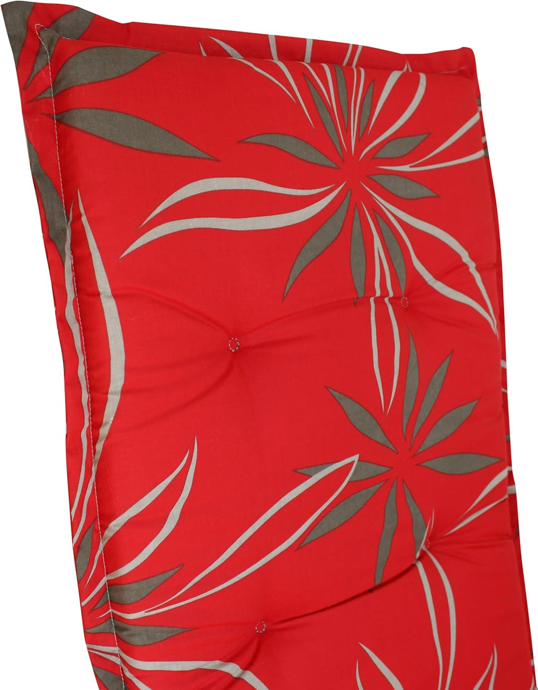 DILUMA Hochlehner Auflage Naxos für Gartenstühle 118x49 cm Blume Rot - 6 cm Starke Premium Stuhlaufl