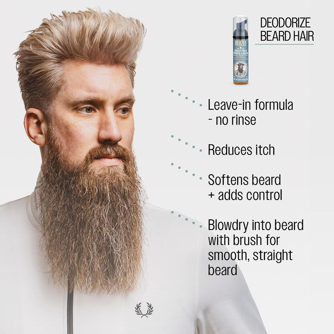 Reuzel Beard Foam, Reduces Beardruff And Itchy Skin, 70 ml