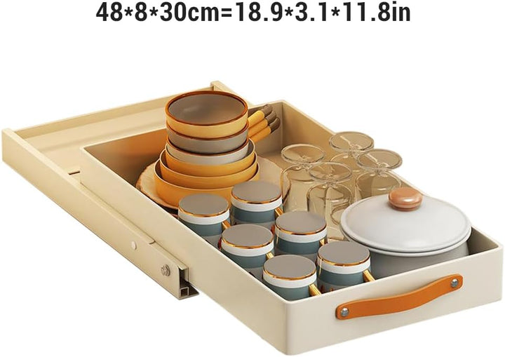 Ausziehbarer Schrank-Schubladen-Organizer, breit, 30 cm, Unterspüle-Organizer-Körbe, selbstklebende