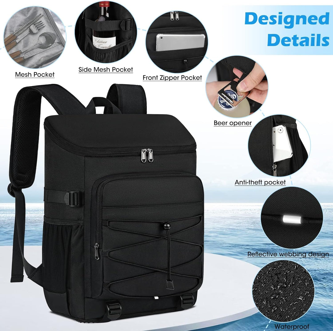 NUBILY Kühlrucksack 30L Wasserdichten Kühltasche Rucksack Gross Isolierte Kühltasche Thermo Lunchtas