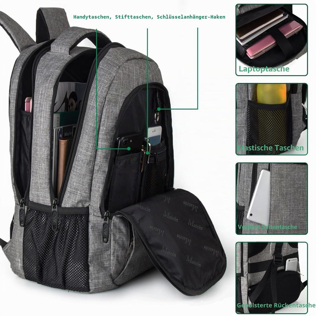 MATEIN Reise Laptop Rucksack 15.6 Zoll Multifunktion Notebook Laptoprucksack Business Arbeit Backpac