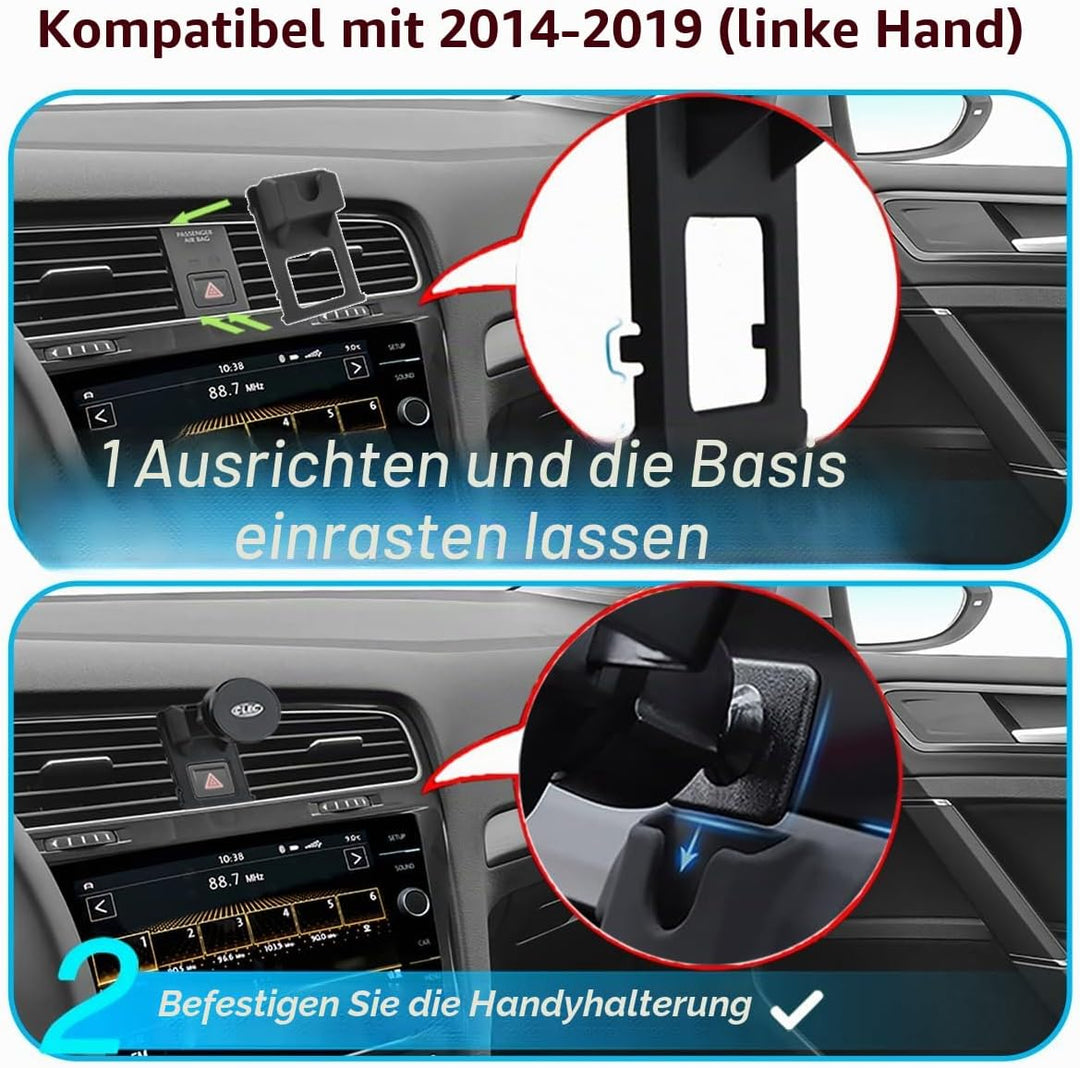 AYADA Telefonhalterung, kompatibel mit Golf 7, Starke Magnete, stabil, 360 ° drehbar, Freisprecheinr