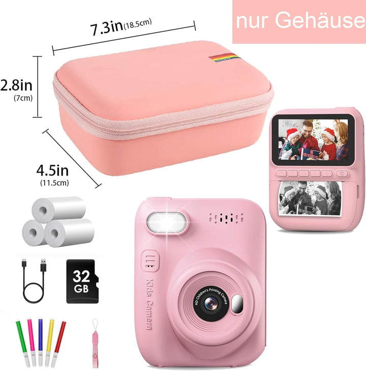 Leayjeen Kinderkamera Sofortbildkamera Tasche Schutzhülle kompatibel mit uleway/Hiievpu/NUOTUN/GREEN