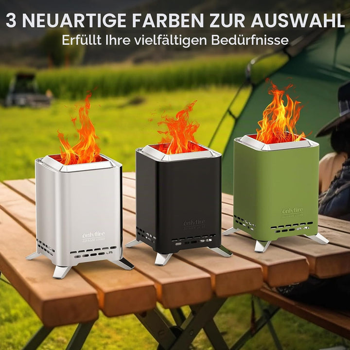 Onlyfire 2 in 1 Tischkamin Outdoor, Mini Feuerschale für den Garten, Feuerstelle Klein für Holz und