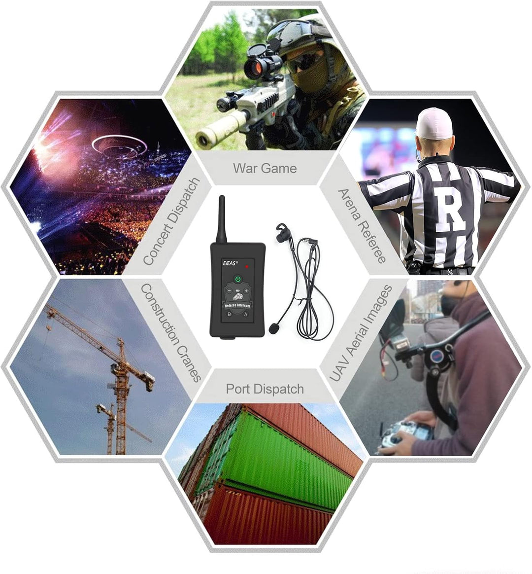 EJEAS FBIM Professionelle Bluetooth Headset für Schiedsrichter,4-Wege Kommunikationssystem mit Reich