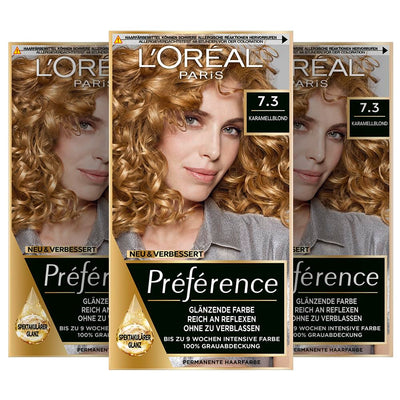 L'Oréal Paris Permanente Haarfarbe, Haarfärbeset mit Coloration und Farbglanz-Pflegebalsam, Préféren