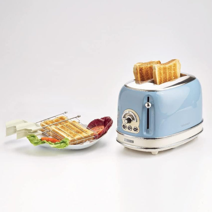 Ariete Vintage 155, 2-Scheiben-Toaster, Retro Toaster mit 6 Toaststufen, Automatischer Auswurf, Auft