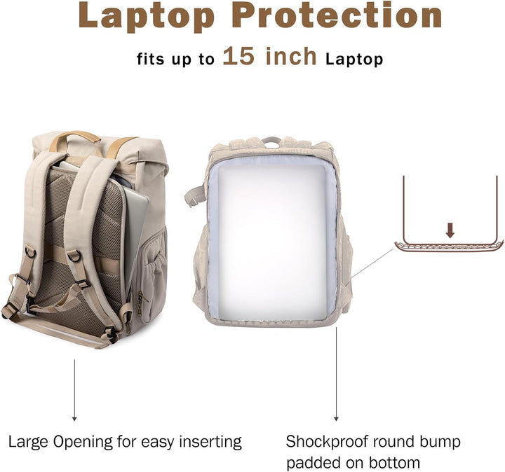 bagsmart Fotorucksack DSLR Kamerarucksack Canvas Diebstahlsicher Wasserabweisend mit Regenschutz 15