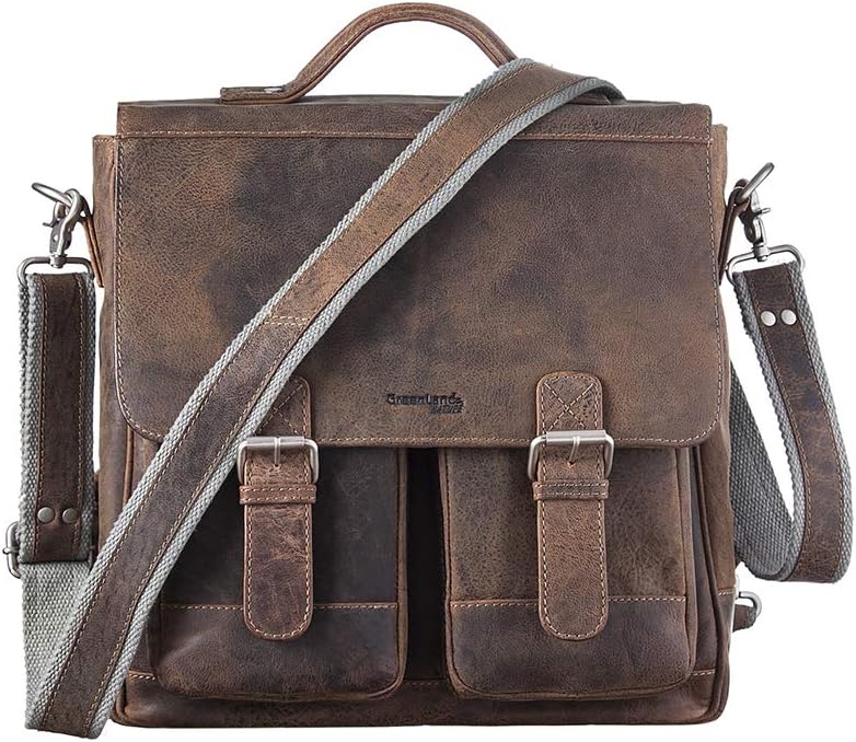 Greenland Nature Stone Umhängetasche Messenger Leder 33 cm
