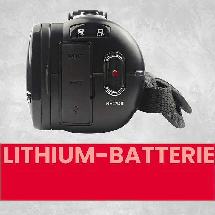AgfaPhoto Realimove CC2700 – Caméscope Numérique, Vidéo 2.7K, 24MP, Écran Tactile 3’’, Zoom 18X, Tél