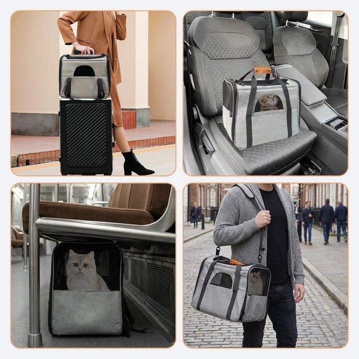 Katzentransportbox – Faltbare Transportbox Katze Auto aus Oxfordstoff, Atmungsaktive Katzentasche mi