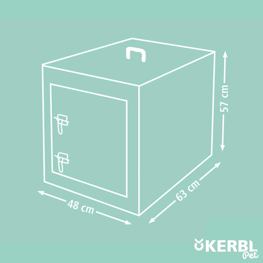 Kerbl 81364 Gittertransportbox, klappbar, 63 x 48 x 57 cm, 1 Tür, schwarz