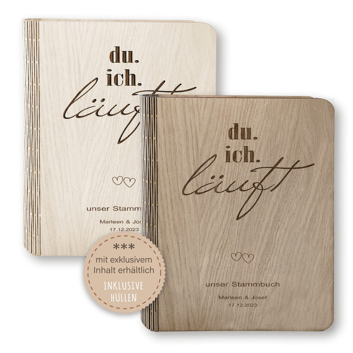 Stammbücher Holz Stammbuch der Familie personalisiert Idula Holzbuch A5 oder A4 Familienstammbuch He