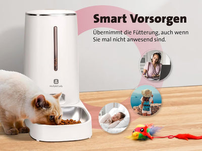 Molly&Cody BALOU Futterautomat für Katzen & Hunde (4L Behälter, automatischer Futterspender für Troc